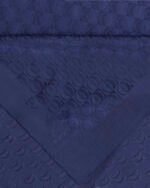 Dama Logo Marineblauw Shiny Jacquard Sjaal - Afbeelding 4