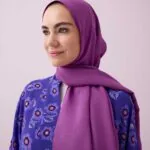 Effen naia katoenen sjaal fuchsia