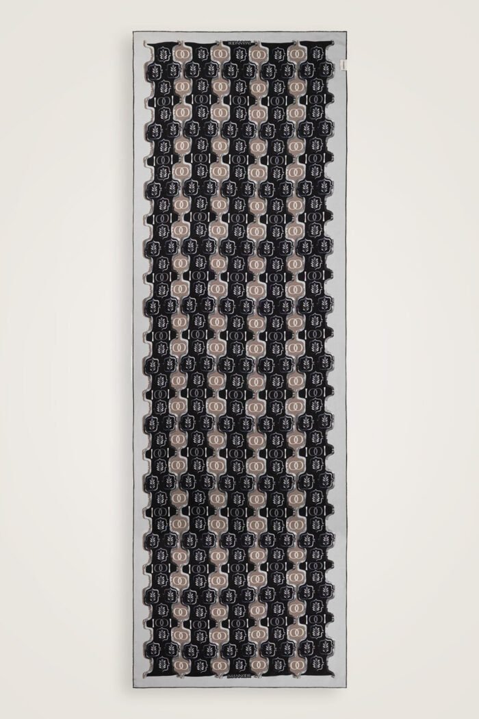 Girdap zwart-grijs Zijden Sjaal - Afbeelding 3