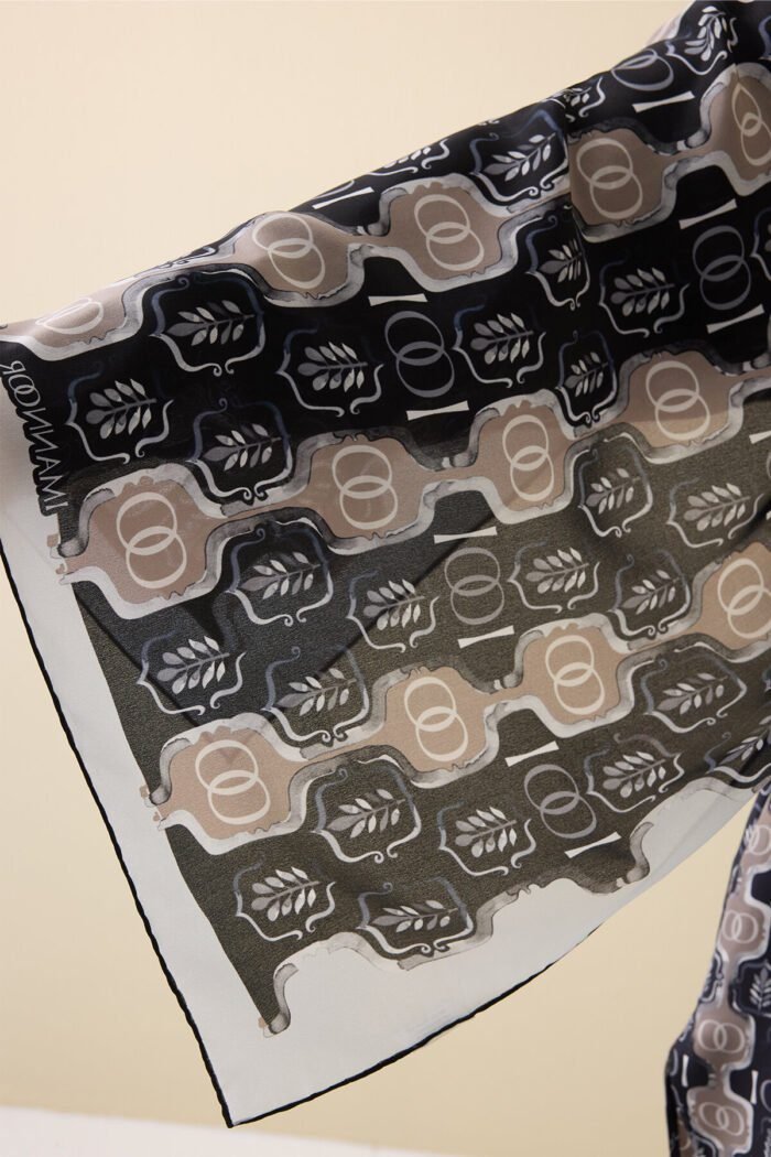 Girdap zwart-grijs Zijden Sjaal - Afbeelding 4