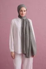 Tencel sjaal lichtgrijs – Güneş Doğarken - Afbeelding 2