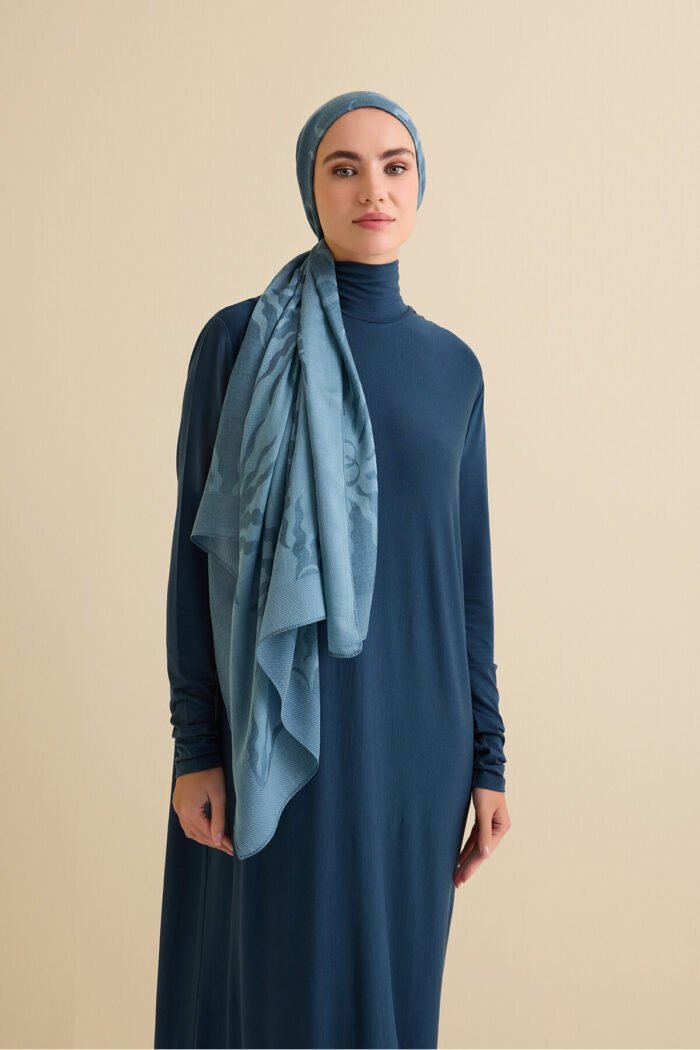 Güneş Doğarken Turkoois Ferah Tencel Sjaal - Afbeelding 2