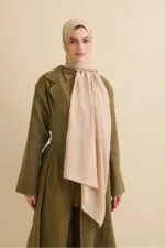 Naia katoenen sjaal antiek beige – Iman Kare - Afbeelding 2