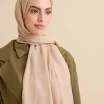 Naia katoenen sjaal antiek beige – Iman Kare
