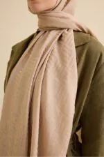 Naia katoenen sjaal antiek beige – Iman Kare - Afbeelding 3