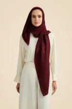 Naia katoenen sjaal bordeaux – Iman Kare - Afbeelding 2