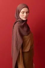Naia katoenen sjaal bruin – Iman Kare - Afbeelding 2