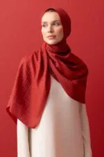 Naia katoenen sjaal terracotta – Iman Kare - Afbeelding 2