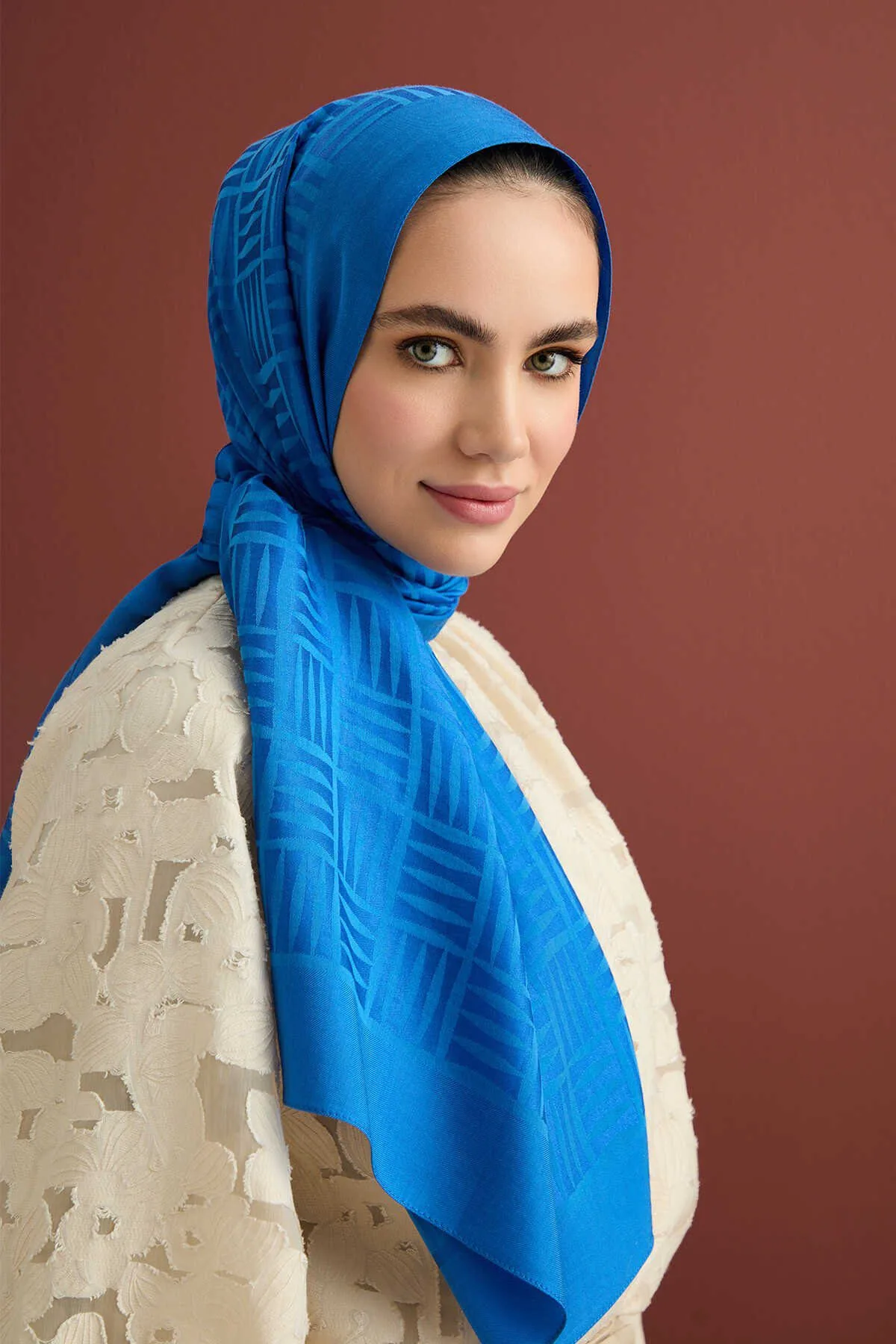 Evoto Naia katoenen sjaal blauw – Iman Kare - Afbeelding 1
