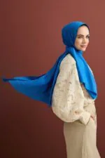 Naia katoenen sjaal blauw – Iman Kare - Afbeelding 2