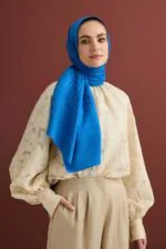 Naia katoenen sjaal blauw – Iman Kare - Afbeelding 3