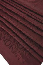 Monogram İmza  Bordeaux Shiny Jacquard Sjaal - Afbeelding 3