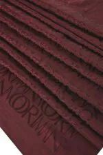 Glanzende jacquard sjaal bordeaux - Afbeelding 3