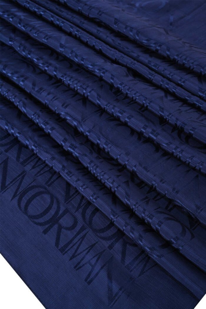 Monogram İmza Marineblauw Shiny Jacquard Sjaal - Afbeelding 5