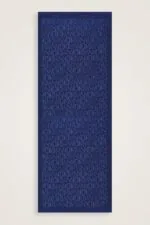 Glanzende jacquard sjaal marineblauw - Afbeelding 4