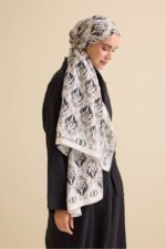 Lale Beige Katoen Zijden Sjaal - Afbeelding 2