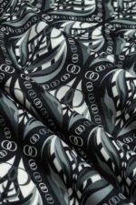 Lale Zwart-Wit Katoen Zijden Sjaal - Afbeelding 3