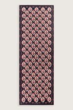 Lale Zwart-Oranje Katoen Zijden Sjaal - Afbeelding 4