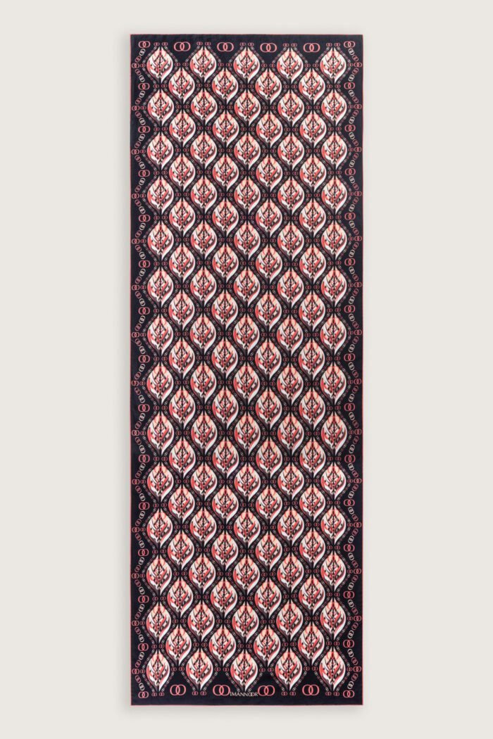 Lale Zwart-Oranje Katoen Zijden Sjaal - Afbeelding 4