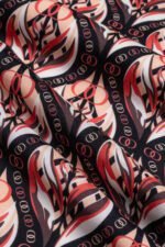 Lale Zwart-Oranje Katoen Zijden Sjaal - Afbeelding 3