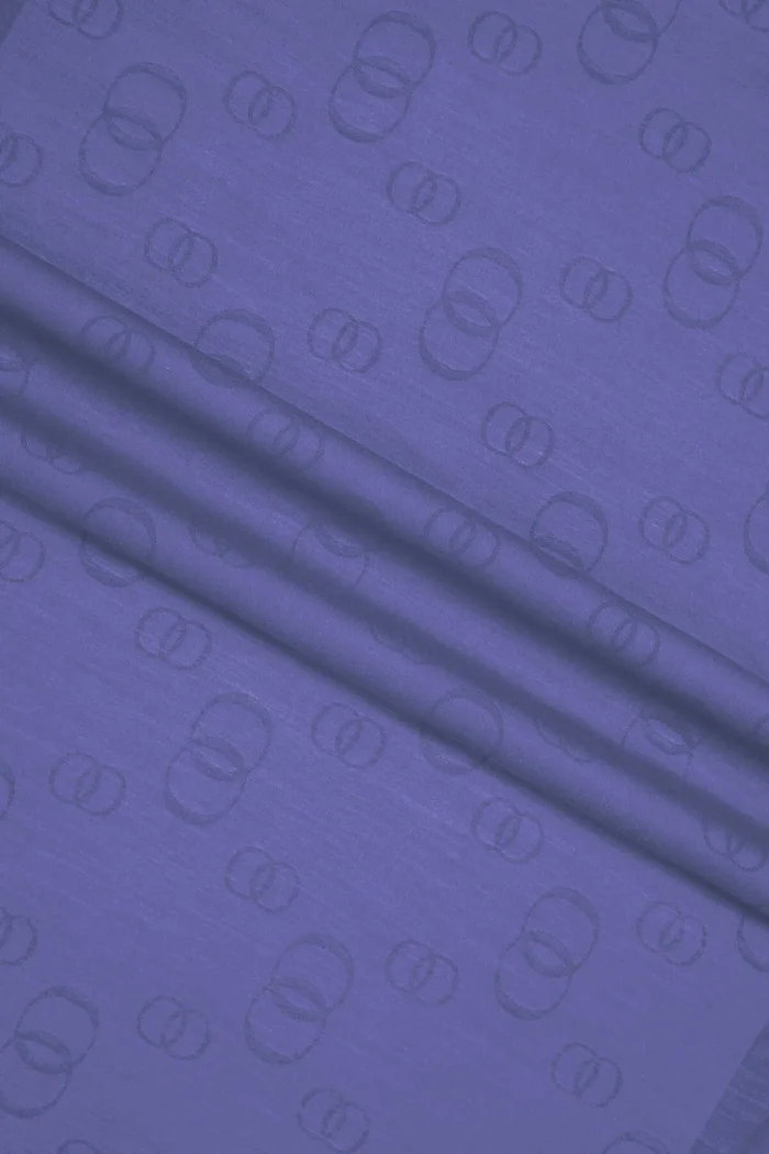 Zincir Kare Kobaltblauw Katoen-Zijden Sjaal - Afbeelding 4