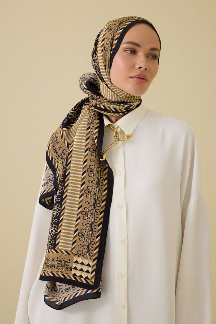 Sirma Tabakskleur Floss Viscose Sjaal - Afbeelding 2