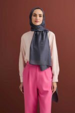 Zincir Kare Antraciet Katoen-Zijden Sjaal - Afbeelding 3