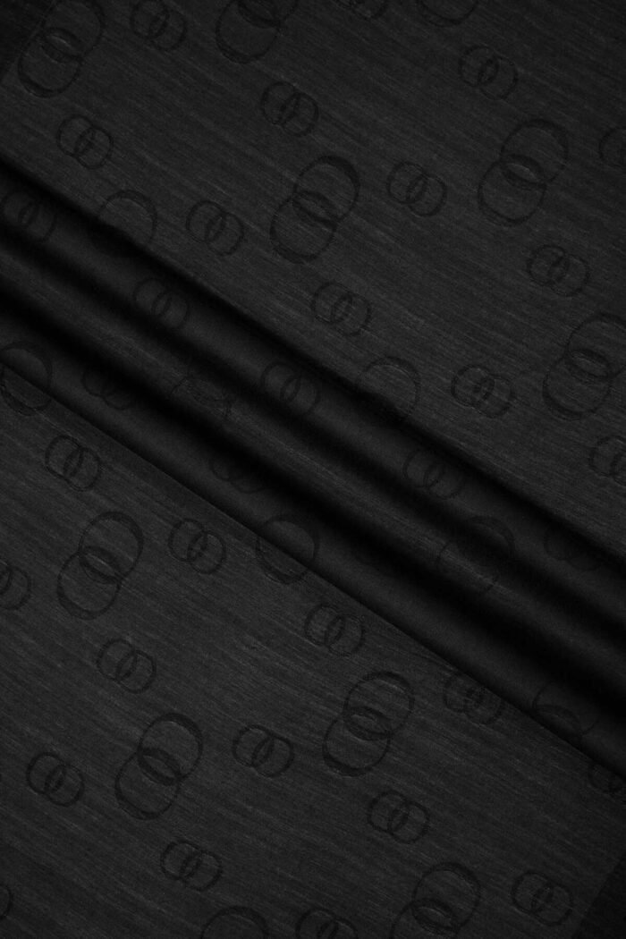 Zincir Kare Zwart Katoen-Zijden Sjaal - Afbeelding 4