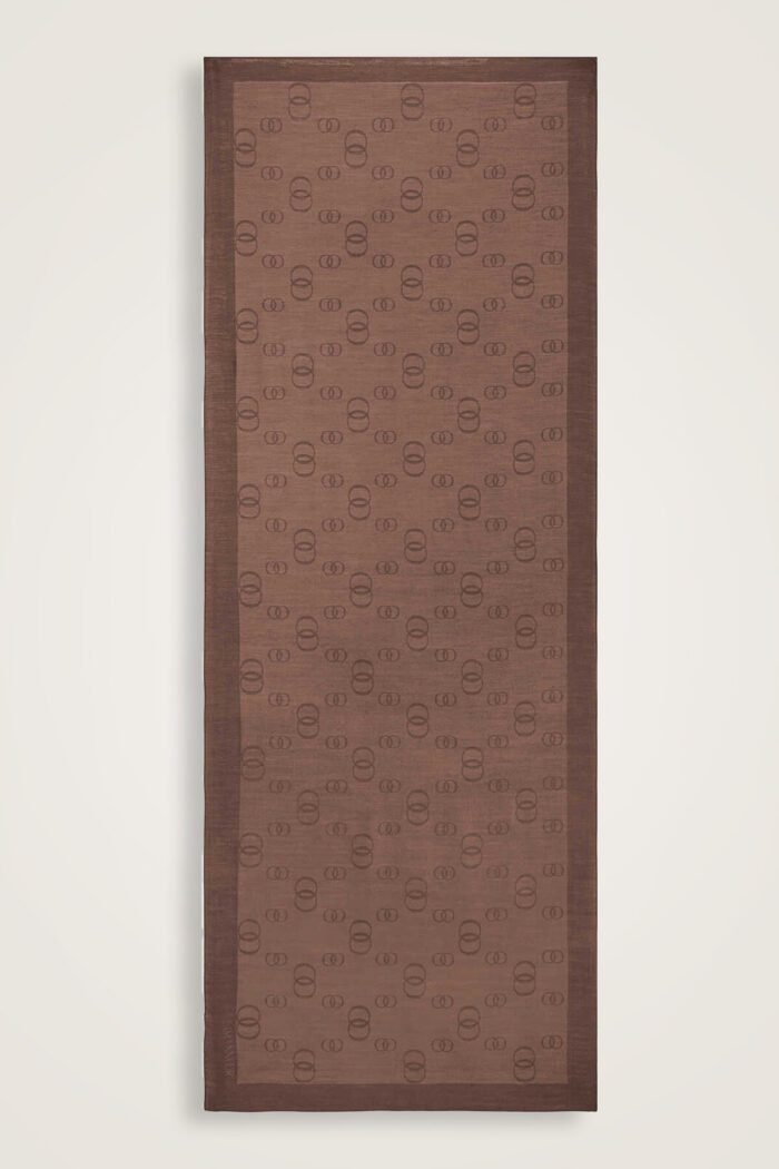 Zincir Kare Cognackleur Katoen-Zijden Sjaal - Afbeelding 3