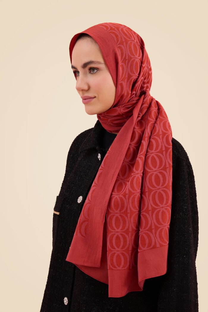 Bambunoor Terracottakleur Naia Katoenen Sjaal - Afbeelding 2