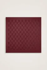 Naia katoenen hoofddoek met dambordprint – bordeauxrood, 95×95 cm - Afbeelding 6