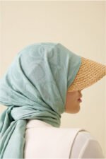 Dama Desen NijlGroen Naia Katoenen Sjaal