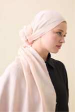 Dama Desen Zalmkleur Naia Katoenen Sjaal