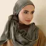 Tencel-katoen-zijden sjaal khaki – Iman