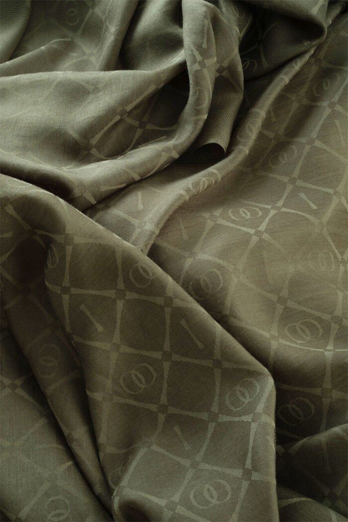 İman I Kaki Tencel Katoen en Zijde Sjaal - Afbeelding 5