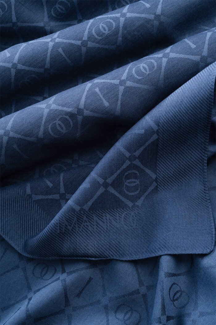 İman I Donkerblauw Tencel Katoen en Zijde Sjaal - Afbeelding 4