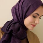 İman I Paars Tencel Katoen en Zijde Sjaal