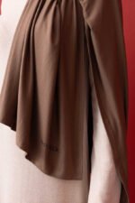 Nude colorway Cappuccinokleur premium sjaal (70 x 180 cm) - Afbeelding 4