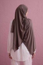Nude colorway donkergrijze premium sjaal (70 x 180 cm) - Afbeelding 3
