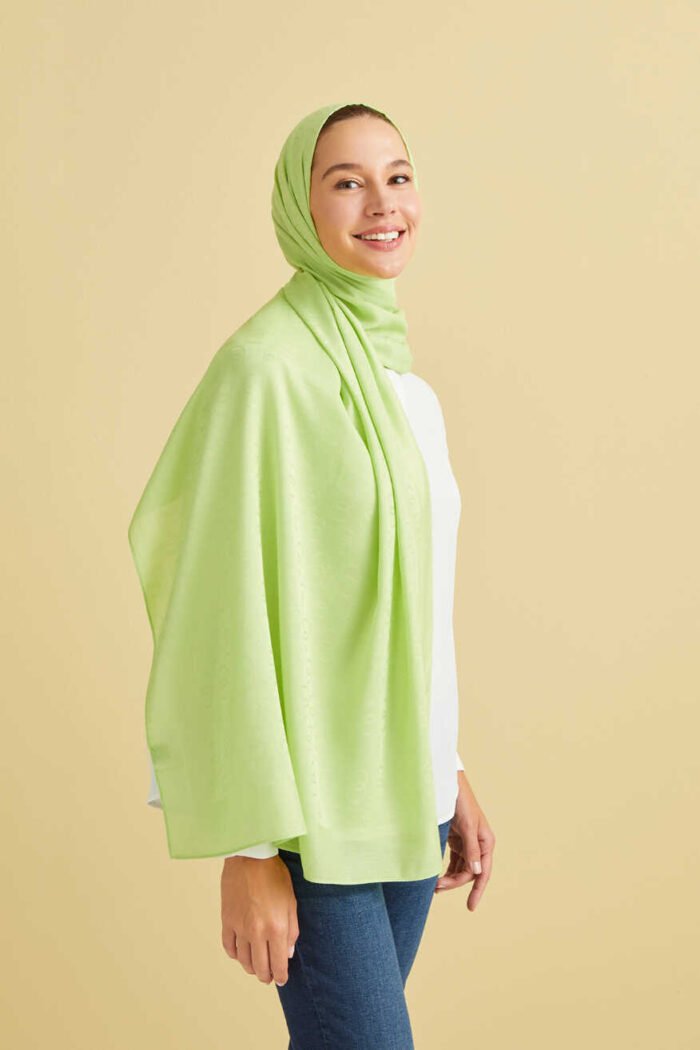 Chain Pattern Light Groene Sjaal - Afbeelding 2