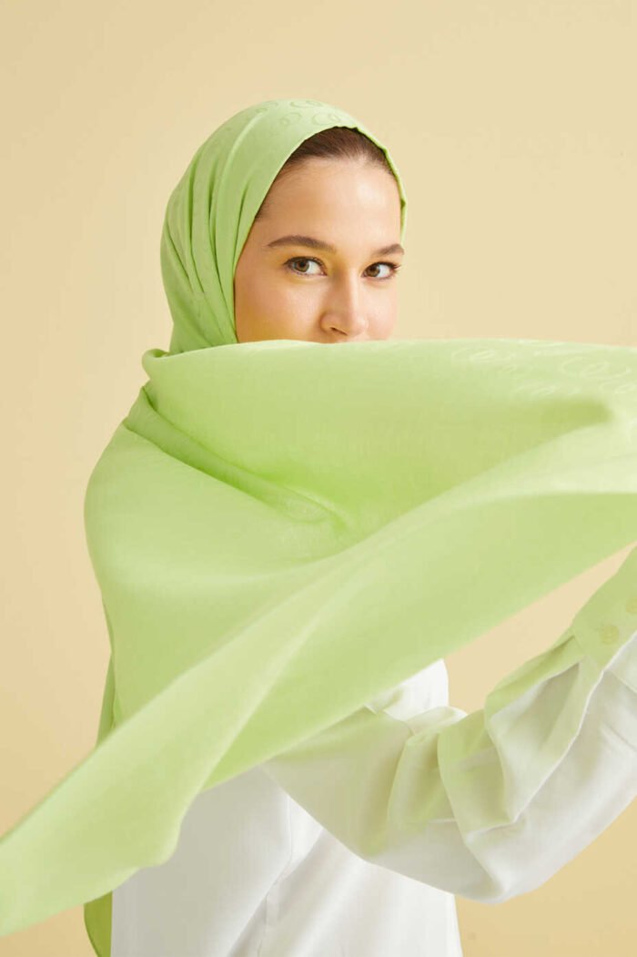 Chain Pattern Light Groene Sjaal - Afbeelding 3