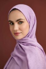 Chain Pattern Lavendelkleur Katoen-Zijde Sjaal