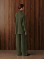 Tweedelige gebreide set – khaki