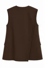 Gilet met overslag – bruin