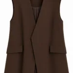 Gilet met overslag – bruin