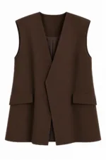 Gilet met overslag – bruin