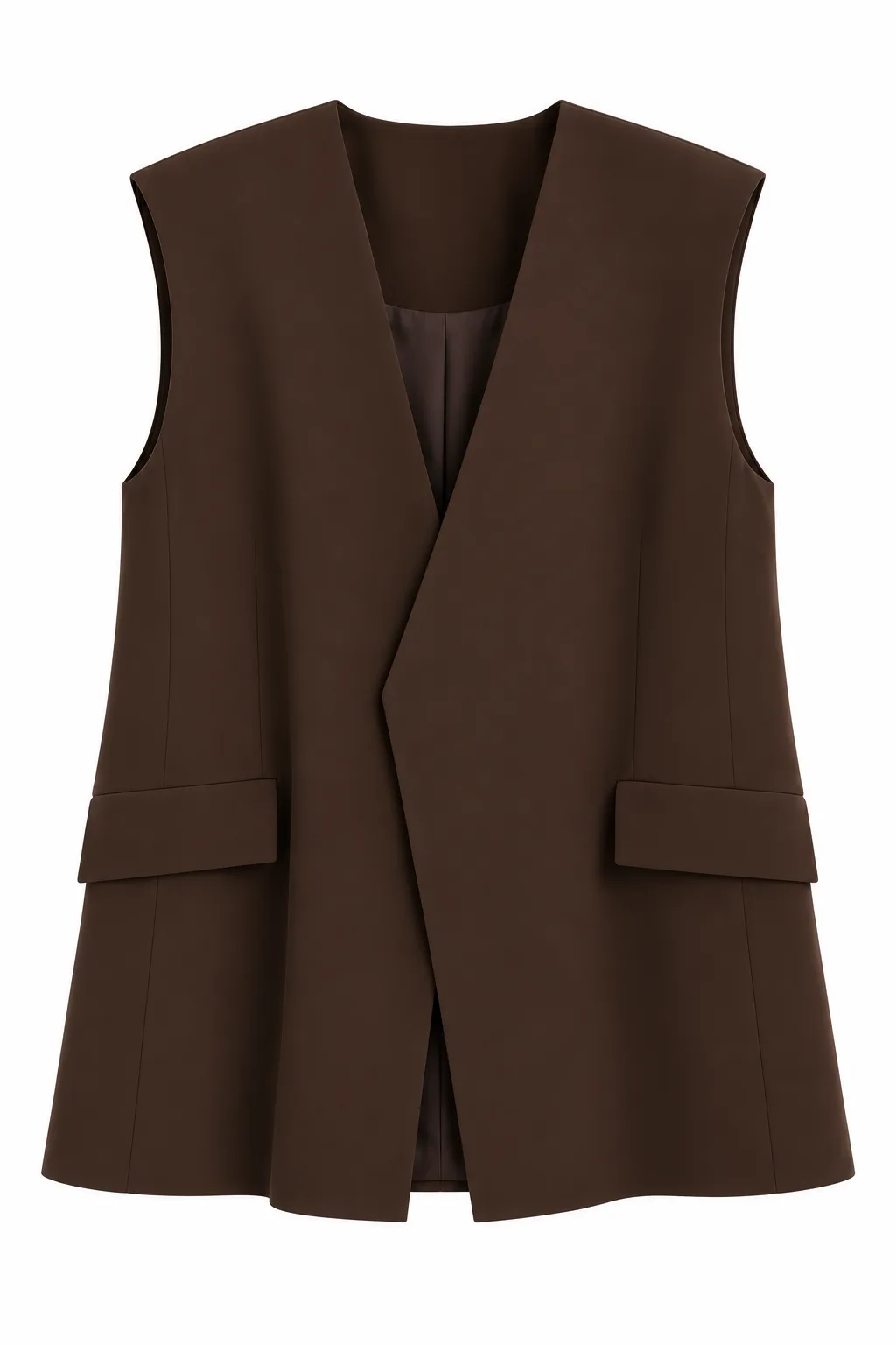Gilet met overslag – bruin Gilet met overslag – bruin
