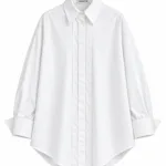 Katoenen blouse met dubbele knoopsluiting – wit