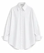Katoenen blouse met dubbele knoopsluiting – wit