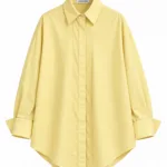 Katoenen blouse met dubbele knoopsluiting – geel